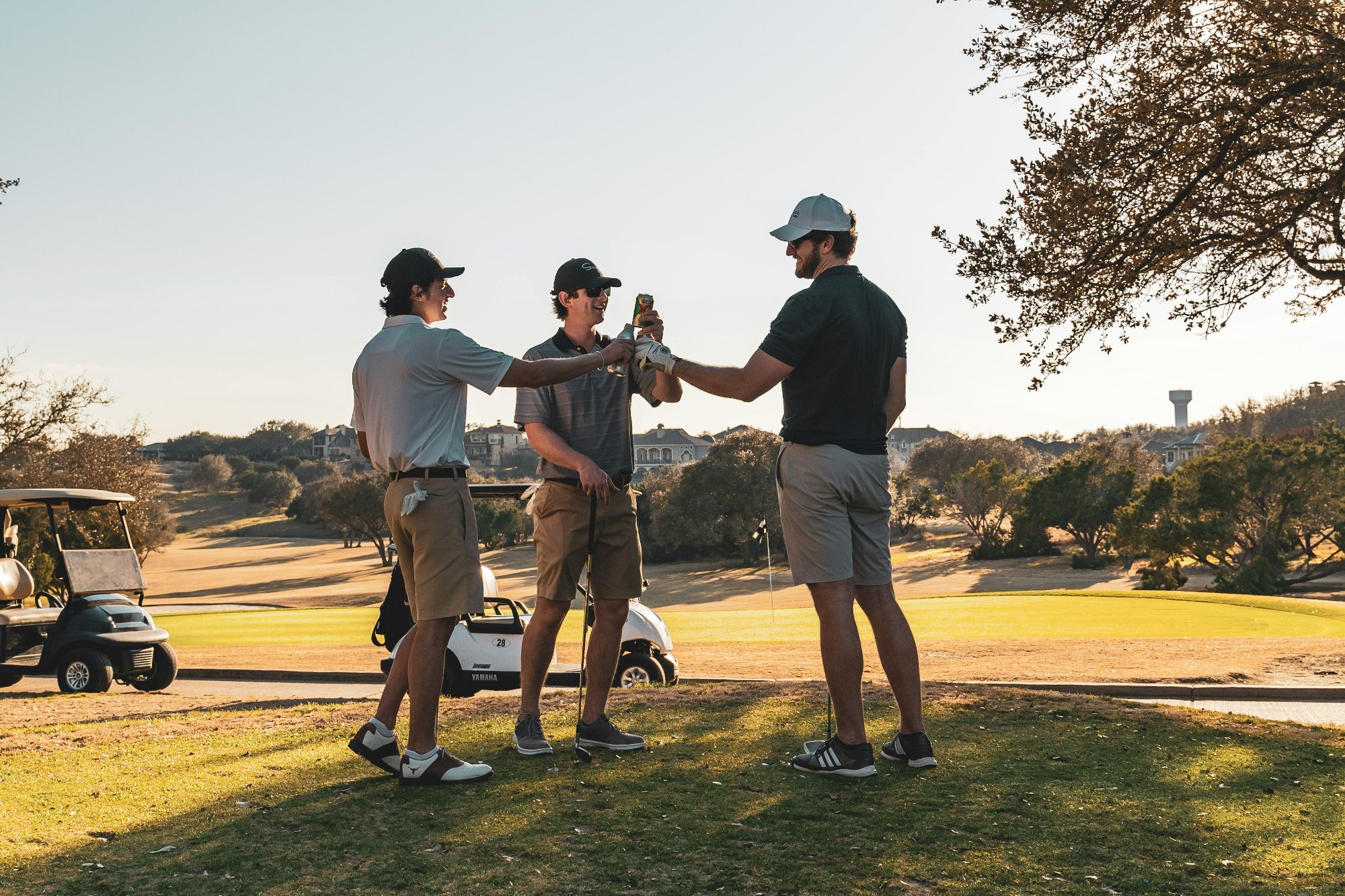 Group golf clinic friends Sotogrande